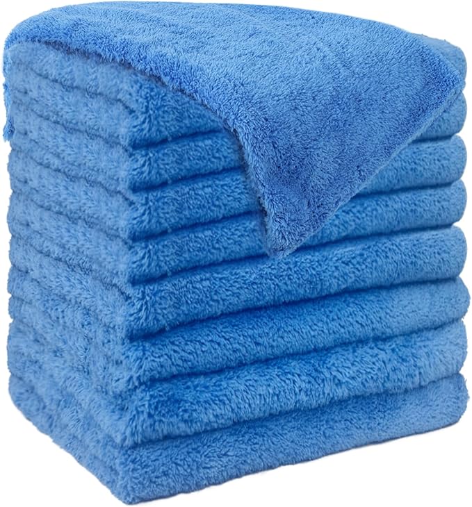 8 Pcs Large Microfiber Cleaning Cloth, 15.75"x15.75" Washable Reusable Microfiber Towel for House Floor Kitchen Car Window Highly Absorbent, Lint and Streak Free