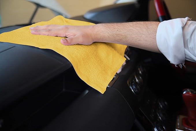 Avalon Towels Terry Bar Mop Towels (Value Pack of 60) Size 14"x17" – Absorbent and Durable, Multipurpose Cleaning Rags, Cotton Cleaning Cloths, Terry Cloth Rags, Reusable Shop Rag (Yellow)