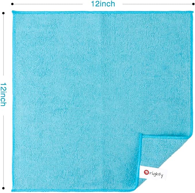 Orighty Microfiber Cleaning Cloth Pack of 12, Microfiber Towels for Cars, Highly Absorbent Car Cleaning Supplies, Lint Free Cloths Clean Rags for Car Care, House, Kitchen, 12x12 inch