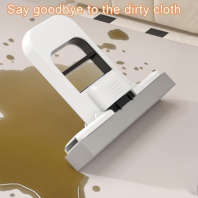 Portable Mini Foldable Desktop Mop – Versatile Wet & Dry Cleaning Sponge Mop for Home & Car – Ideal for Bathroom, Kitchen, Glass, Living Room & More (Orange + Sponge*3)