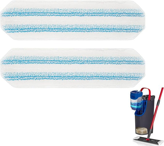 2 Pack Reusable Mop Pads Compatible with O-Cedar/Vileda H2prO System,Microfiber Pads Refills Machine Washable Up to 100 Times Wet Dry Use Suitable for All Floor Types (2 Pack)