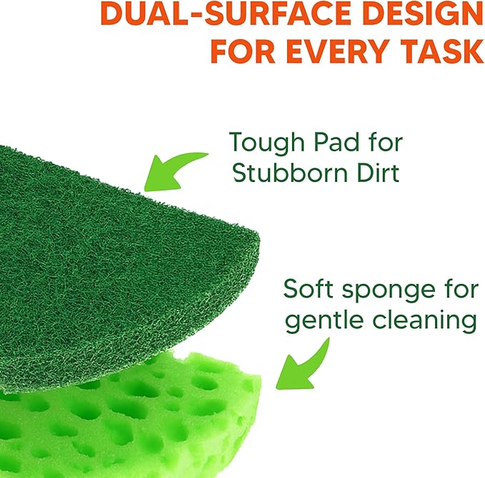 Macromax Coral Sponge – Ergonomic Heavy Duty Scrub Sponge for Kitchen – Large Pores for Extra Foam – Non-Scratch Dish Scrubber for Pots, Pans & Grills, 3-Pieces
