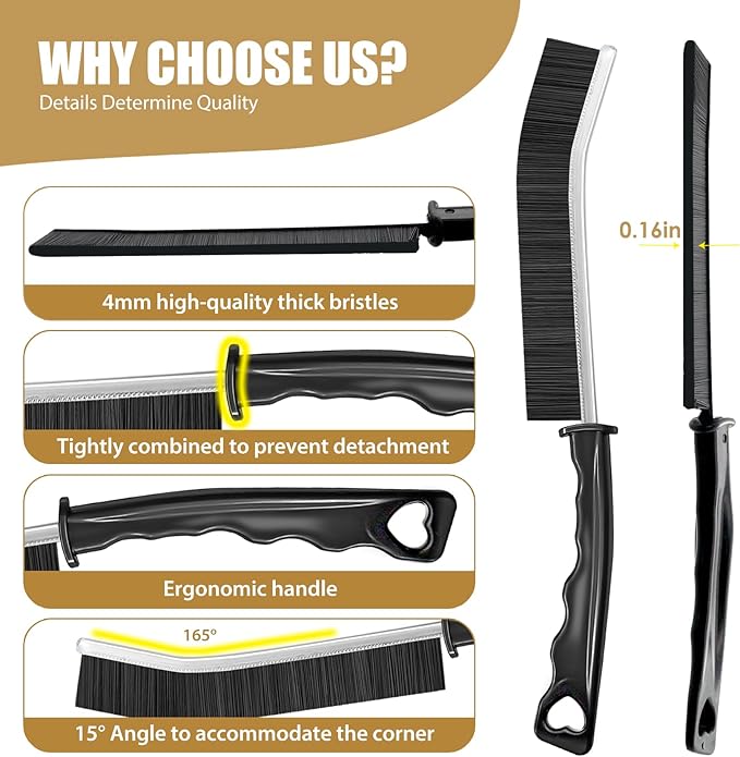 8Pcs Crevice Cleaning Brushes for Household Use, Grout Cleaner Brush, Hard Bristle Gap Cleaning Tool, Suitable for Kitchen, Bathroom and Other Areas Usually Difficult to Reach