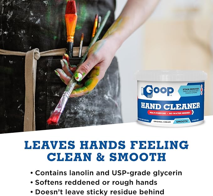 GOOP Original Multi-Purpose Waterless Hand Cleaner and Stain Remover - 14 oz Can (Pack of 4)