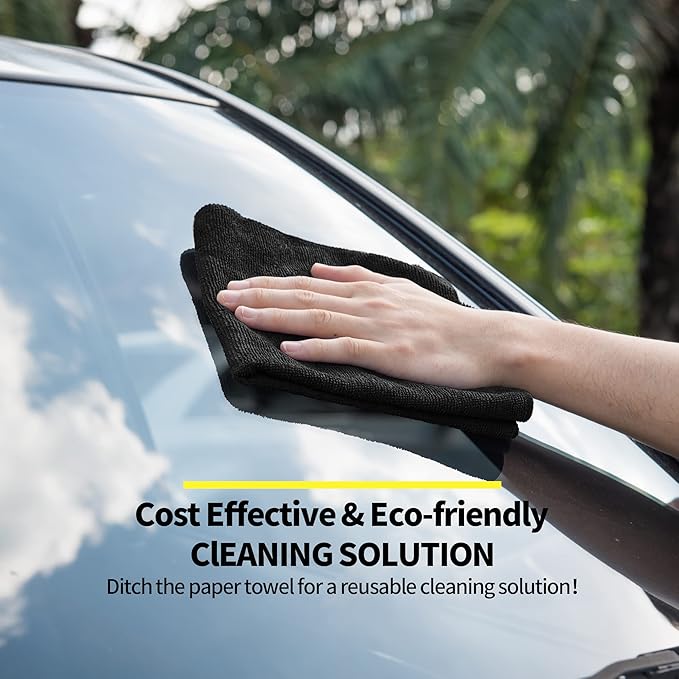 HOMERHYME Premium Microfiber Cleaning Cloth, 8 Pack, 12.6" x 12.6" Cleaning Towels, Lint-Free & Streak-Free, Ultra Absorbent, 300GSM, Reusable Microfiber Towel for Cars Kitchen Garage House Office