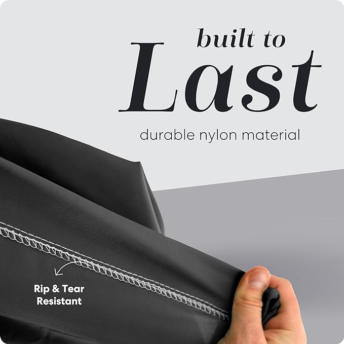 Nylon XL Laundry Bag, Large Capacity with Locking Drawstring, Machine Washable, Fits Laundry Baskets or Hampers, Holds 2 Loads of Clothes (Black, 30" x 40")