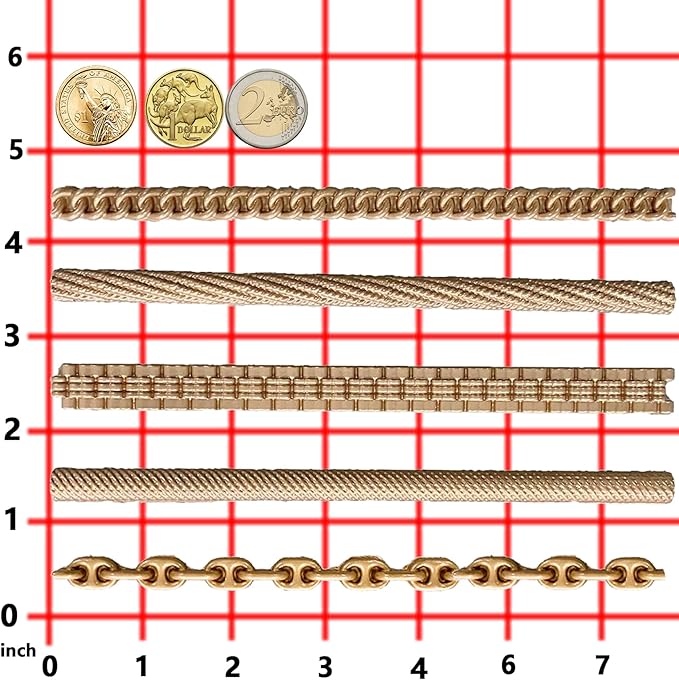 FUNSHOWCASE Chains Mold for Polyclay Air Dry Clay Plaster, 4719, 6 Trimmings #4719