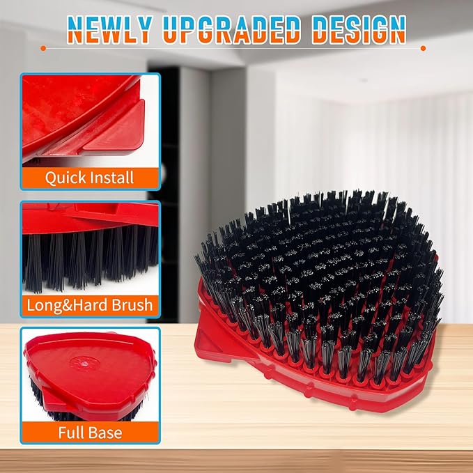 Mop Head Replacement Pads Compatible with O-Cedar EasyWring 1 Tank Triangle Mop,5 Spin Mop Head Refill Replacement,One Upgraded Scrub Brush & One Base for Deep Clean