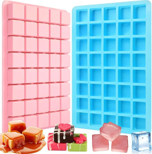 2 Pack Square Chocolate Mold, 40 Cavity Small Silicone Candy Molds, Non Stick Silicone Molds for Candy, Gummy, Hard Candy, Jelly, Ice Cubes, Chocolate, Ganache, Bite Size Pudding