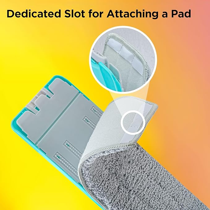 Spotzero by Milton Flat Mop and Bucket with Wringer Set, 5L – 360° Spin Mop for Floor and Wall Cleaning, Adjustable Handle, Easy Wring System, Includes 2 Reusable Microfiber Pads