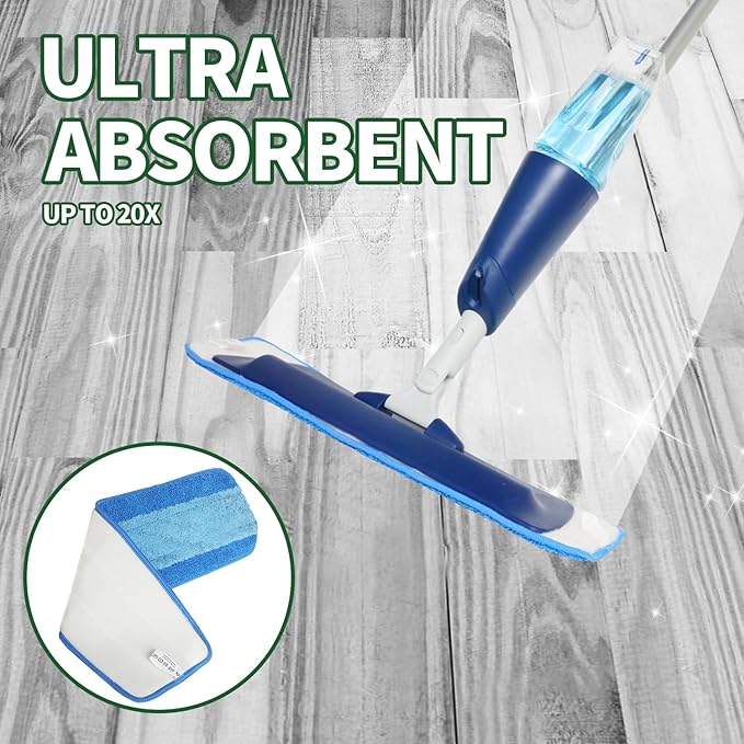 3 Pack Microfiber Cleaning Pads for Bona Mop, Reusable Microfiber Mop Pads for 18 Inch Mop, Hardwood Floor Replacement Cleaning Mop Pads, Machine Washes