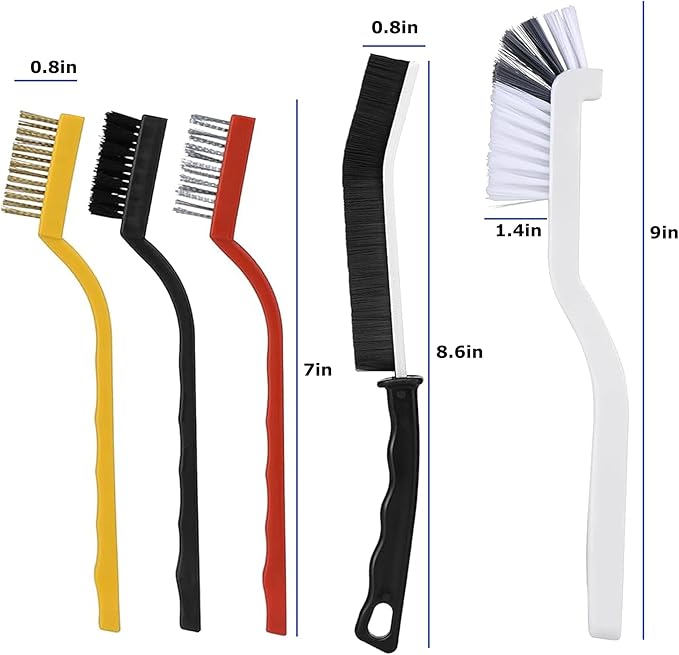 Cleaning Brush 12Pcs Set, Crevice Cleaning Brush with Scraper, Multi-Purpose Hard Bristle Deep Cleaning Brushes Supplies for Kitchen, Bathroom, Corner, Grout, Sink, Cup, Teapot, Bottle, Blender
