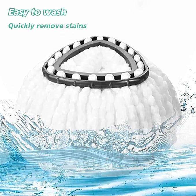 4 PCS Spin Mop Replacement Head,100% Microfiber Mop Heads Replacements with Cedar Mop Replace,360 Degree Round Spin Mop Replacement Head for Easy House Cleaning Floor Mopping