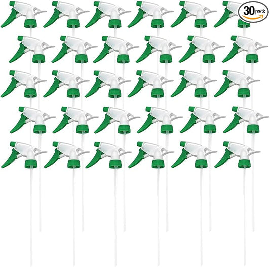 30 Pack Spray Bottle Nozzles, Heavy-Duty Stream Trigger Spray Nozzle Replacement Parts Adjustable Head Sprayer with Mist Stream Sprayer Fits 8oz /16oz Spray Bottles Round 28/400 Neck Bottles