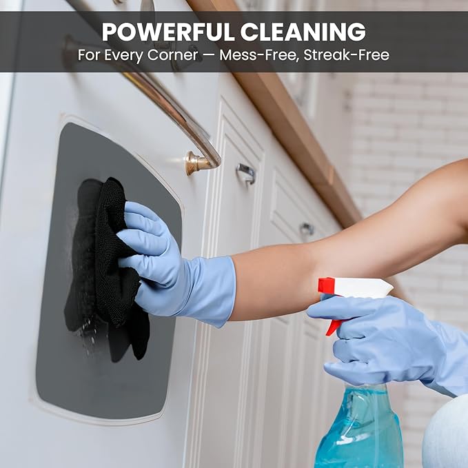 Microfiber Cleaning Cloth, 12 Pack Lint-Free and Highly Absorbent Rags, Black Reusable Microfiber Towels for Car, Kitchen, Bathroom and Household Cleaning Supplies, 11.8"X11.8"