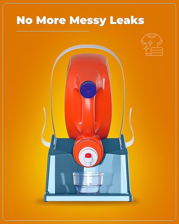 TidyFriend Laundry Detergent Holder Stand with Drip Tray, 3 Pack Laundry Soap Holder with Non-Slip Rubber Feet for Washing Space Organization, Angled Downward Slope for Easy Pouring (Slate Grey)