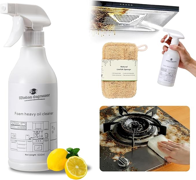 Foam Spray, 2025 New Foam Spray, Spray All Purpose Cleaner, Multi-Purpose Spray Cleaner for Kitchen, Cabinet, Countertops, Ovens-1Bottle(500ml)