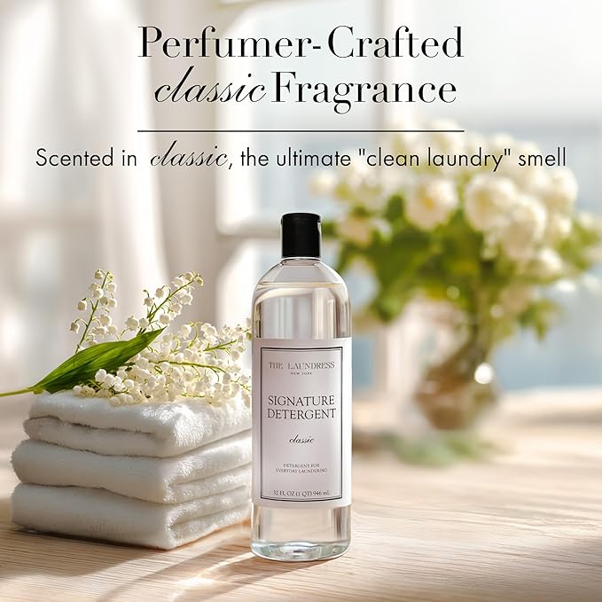 The Laundress Luxury Laundry Detergent, 31 Loads, Scented Signature Classic Fragrance, Concentrated Triple Enzyme Deep Cleaning and Targeted Stain Remover, 96% USDA Biobased Product