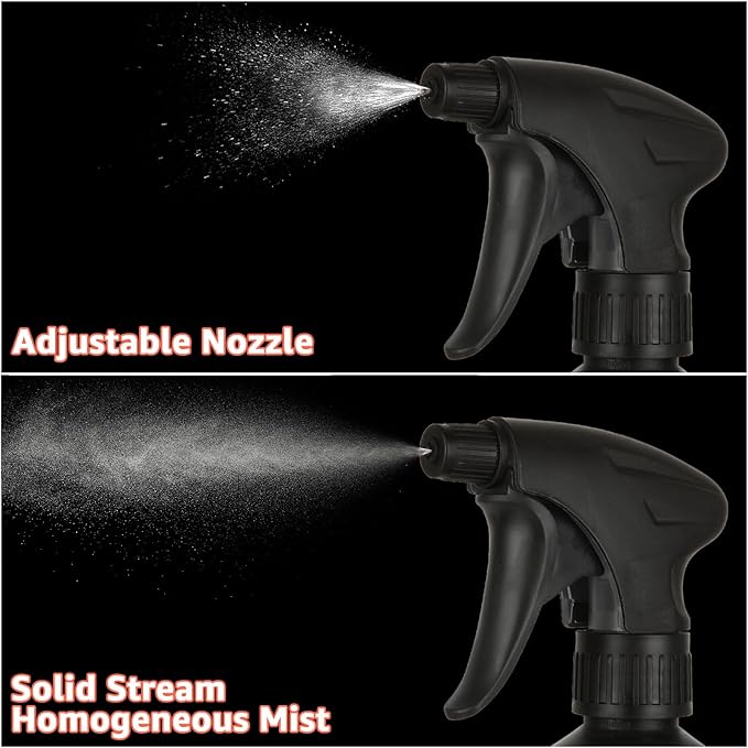 8 Pcs 16 oz Plastic Spray Bottles Black for Cleaning Solutions, Heavy Duty Spray Bottles Cleaning Spray Bottle, empty Spraying Bottle for Home Garden Plant Kitchen