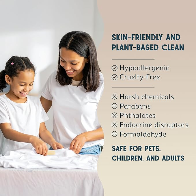 QLEAN Vegan Stain Remover Bar for Fabrics, Laundry Bar Soap for Clothes – Plant-Based, Travel-Friendly Stain Remover for Grease, Wine, Coffee, Grass & More – Non-Toxic & Safe for Delicates (1)