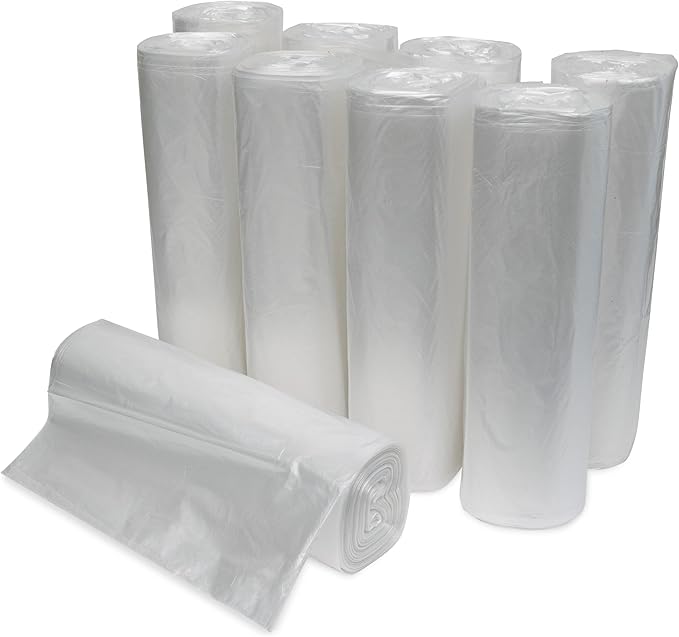 Large Clear Trash Bags, 33 Gallon, Plastic Liners Waste Disposal, Home, Office, Commercial Recycling, Garbage Management, 32x38, 250 Count
