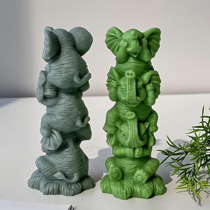 Elephant Molds Animal Resin Mold - Resin Casting Silicone Molds for Home Decor & Candle Making Wave Spiral Mold