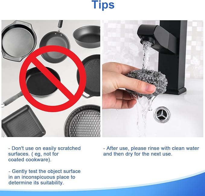 12Pack Upgraded Steel Wool Scrubbers - Premium Stainless Steel Scrubber, Metal Scouring Pads, Steel Wool Pads, Kitchen Cleaner, Heavy Duty Cleaning Supplies - Especially for Tough Cleaning