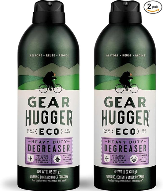Gear Hugger Degreaser - Eco-Friendly (11 oz, Pack of 2), Degreaser Cleaner Spray - Oven Cleaner, Grill Cleaner & Brake Cleaner, Dissolves Grease & Grime - Plant-Based, No Petroleum, Non-Toxic, No PTFE