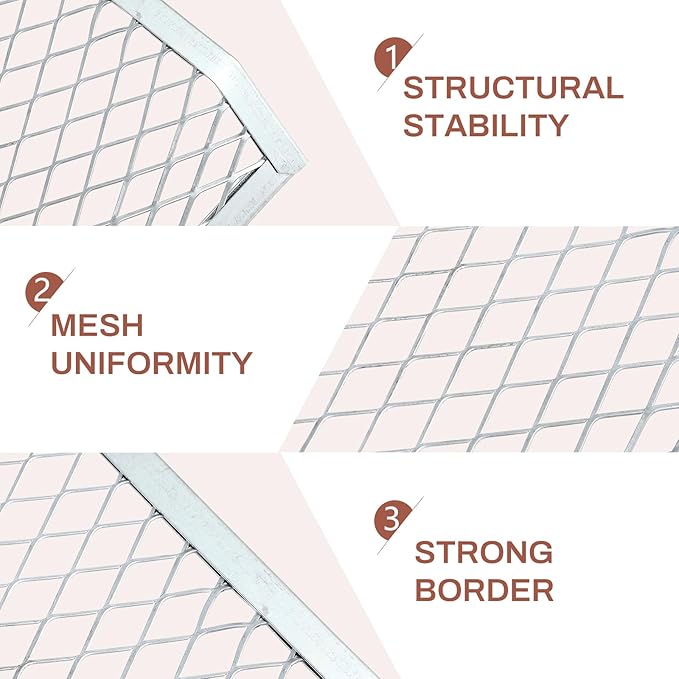 Landhoow 12 Pcs Paint Roller Grid for 1 Gallon Buckets, Paint Screen Strainer 4 Sided Metal Bucket Grid, Silver