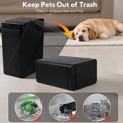 2 Pack Automatic Trash Can Touchless with Lid – 2.5 Gallon Slim Bathroom Trash can，Ideal for Kitchen, Bedroom, Living Room & Office (Black)