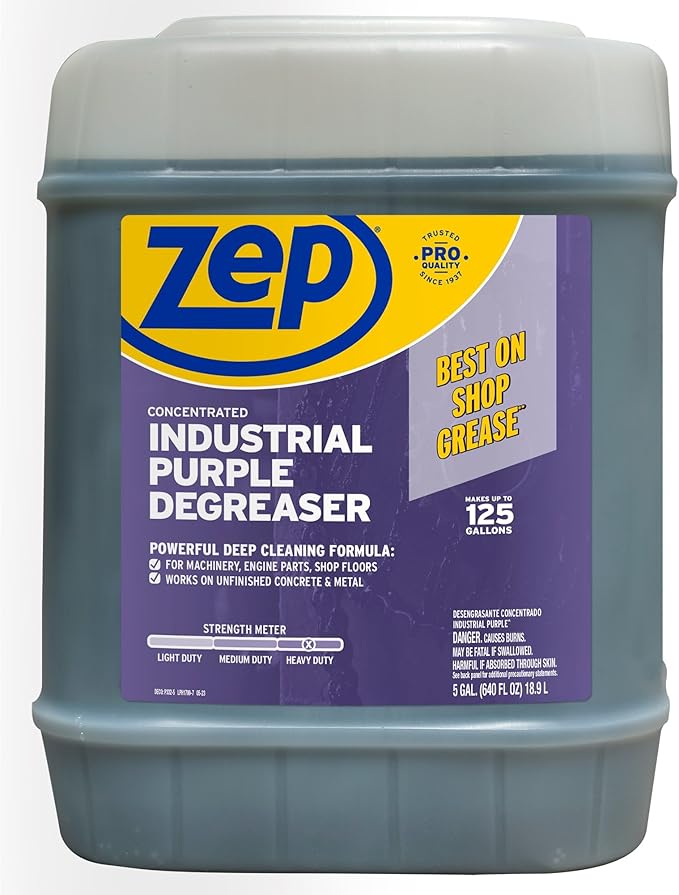 Zep Industrial Purple Cleaner and Degreaser Concentrate - 5 Gallon (Case of 1) R45815- Easy to Rinse Formula