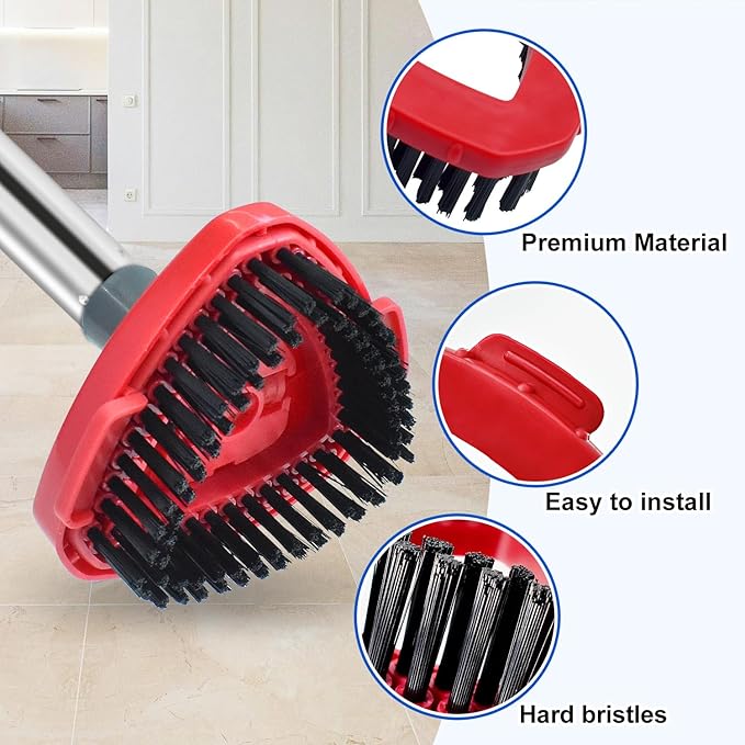 Mop Head Replacement Compatiable with Ocedar RinseClean 2-Tank System, Mircofiber Mop Heads Refill and Scrub Brush for O Cedar Rinseclean Spin Mop, 6 Pack Mop Refills & 2 Scrub Head for Floor Cleaning