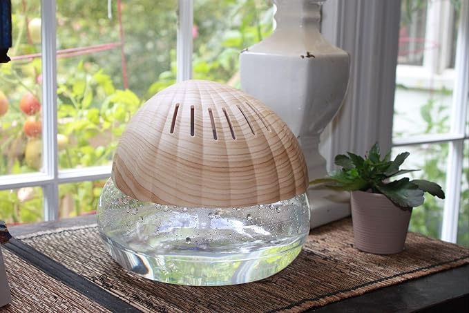 EcoGecko Sea Breeze Water Air Revitalizer, Air Washer, Air Freshener, Room Aromatizer, Aroma and Essential Oil Diffuser with 30ML Sea Breeze Oil for Home, Office, Air Purifier with Night Light