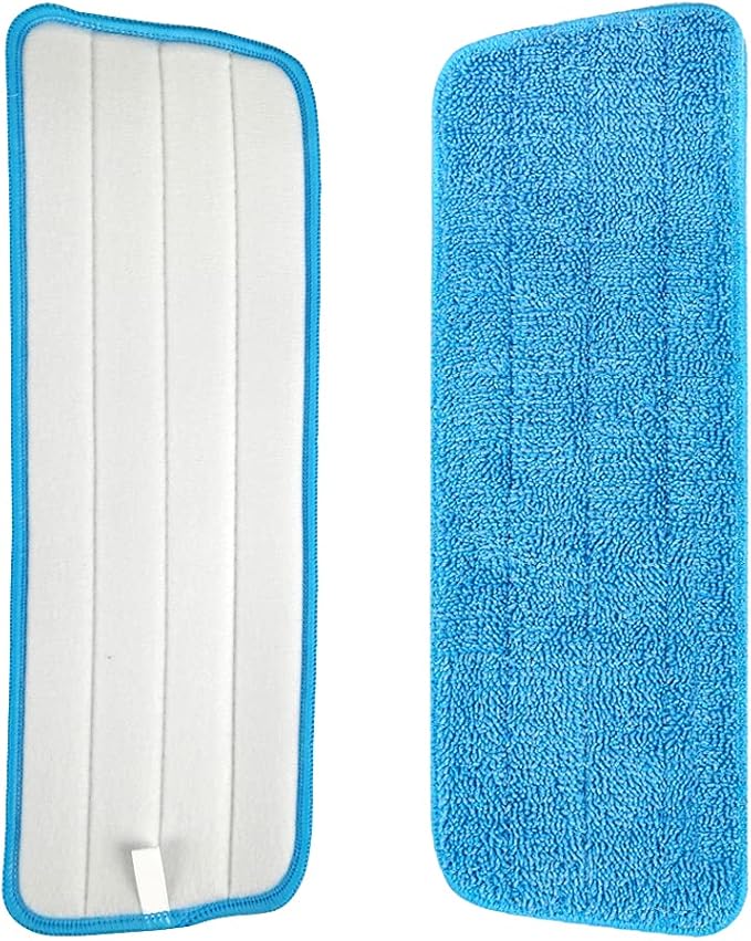 8 Pack Microfiber Spray Mop Replacement Heads for Wet Dry Mops, Premium Floor Cleaning Pads, Reusable Replacement Refills Compatible with Bona Floor Care System - Blue
