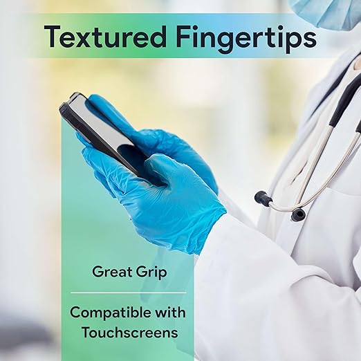 Medical Exam Blue Nitrile Gloves Large 1000 Count - 3 Mil Powder and Latex Free Disposable Gloves - Case of 10 Boxes of 100