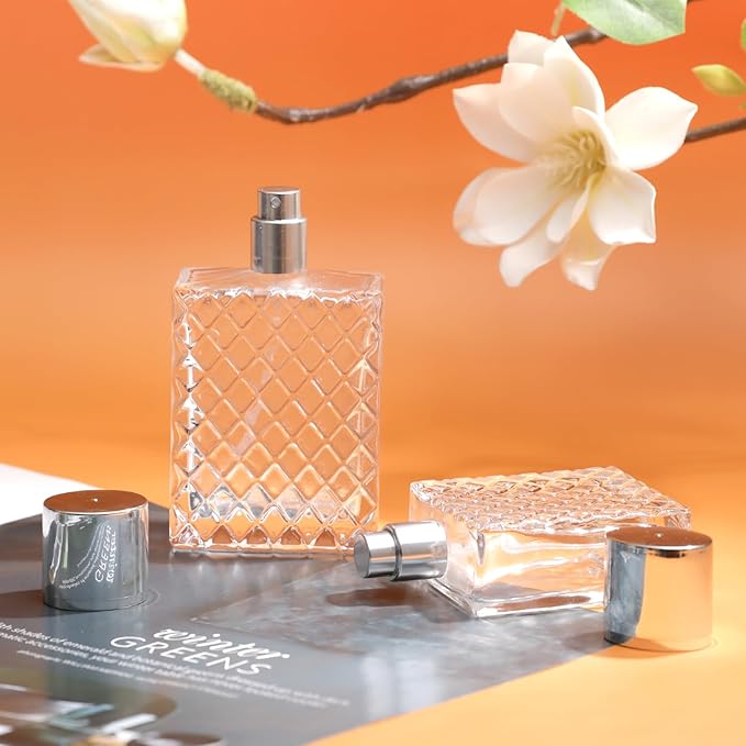 Vintage Glass Spray Bottle - 50ml/1.7 Oz Refillable Perfume Atomizer with 3 Dispenser Types