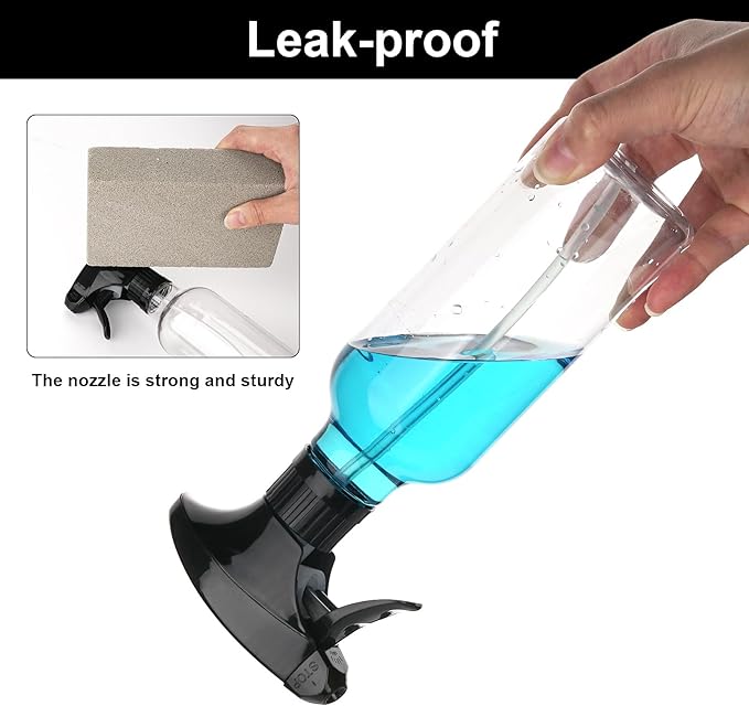 Cosywell Plastic Spray Bottles 12oz/360ml 2 Pack Empty Spray Bottles for Cleaning Misting Spray Bottle for Hair, Essential Oils, Toners Rose Water Cosmetics (Clear)