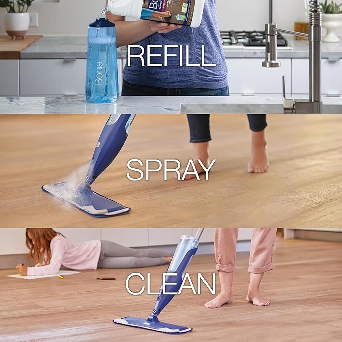 Bona Hardwood Floor Cleaner Refill - 64 fl oz - Unscented - Refill for Bona Spray Mops and Spray Bottles - Residue-Free Floor Cleaning Solution for Hardwood Floors