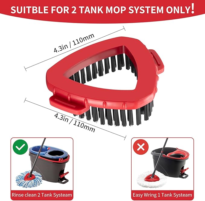 Spin Mop Replace Head Base Scrub Brush Head Replacement for O Ceda RinseClean 2 Tank System (2 Pack)