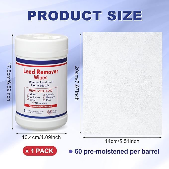 Nuanchu 1 Pack Lead Remover Wipes for Shooting 60 Count Per Canister Hand & Surface Cleaning Wipes Effectively Removes Lead, Dust, Oil & Grime Disposable Wipe for Mechanics Construction Diy (Classic)