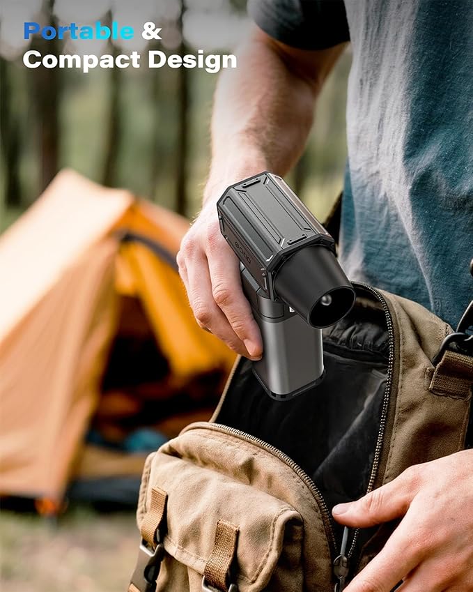 OQTIQ Electric Air Duster-Upgrade 40mm Big Motor, Compressed Air Duster with 450g Wind Pressure, 4-Gear Adjustable Cordless Air Blower for Computer, Keyboard, Car, Home Clean and Outdoor