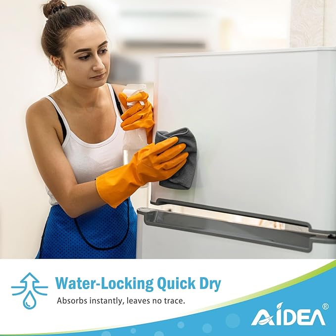 AIDEA Microfiber Cleaning Cloth 100PK, Soft Microfiber Towels for Cars, Absorbent Cleaning Rags, Lint-Free Streak-Free Wash Cloths for House, Kitchen, Window(12inx12in), Grey