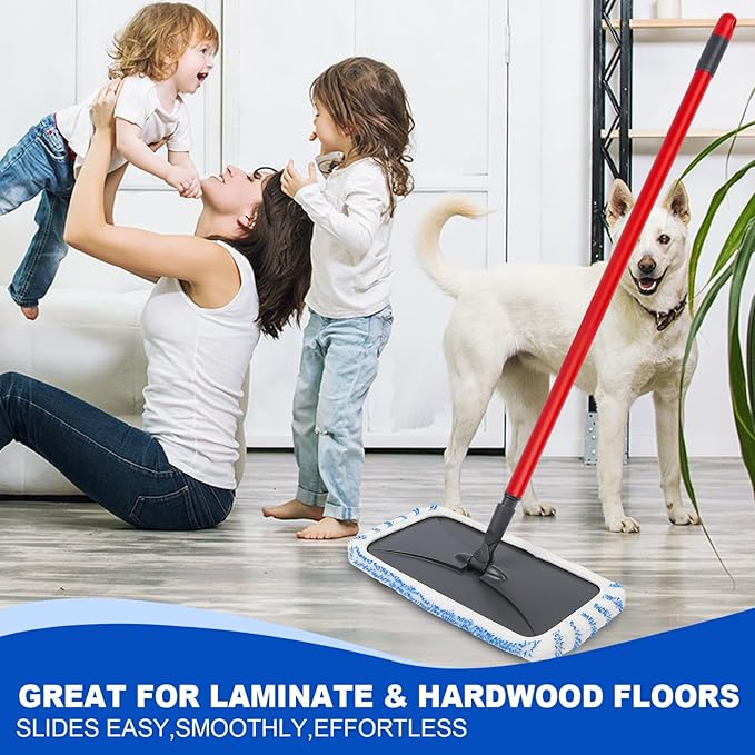 4 Pack Reusable Mop Replacement Pads Suitable for 15*8 inch Flat Mops, Compatible with Hardwood Floor More Microfiber Mop, Cotton Terry Cloth, Floor Cleaner Pads