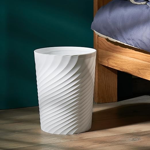 Small Bathroom Trash Can 1.8 Gallon Waste Basket 2 Pack Garbage Can for Toilet Office Bedroom, White