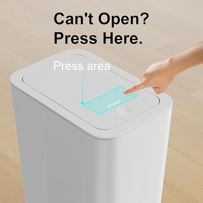 N. NETDOT 3 Pack (2 of 4 Gal & 1 of 2.6 Gal) Small Trash Can with Lid,Bathroom Garbage Can with Pop-Up Lid,Waste Basket for Bathroom,Kitchen,Bedroom,Powder Room,Craft Room,Office,College (Gray)