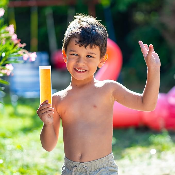 LOMIMOS 160PCS Disposable Ice Popsicle Mold Bags,BPA Free Freezer Tubes With Zip Lock Seal Funnel for Healthy Snack Yogurt Stick Juice Fruit Smoothies Ice Candy Pops Family Party(11"x2.2")