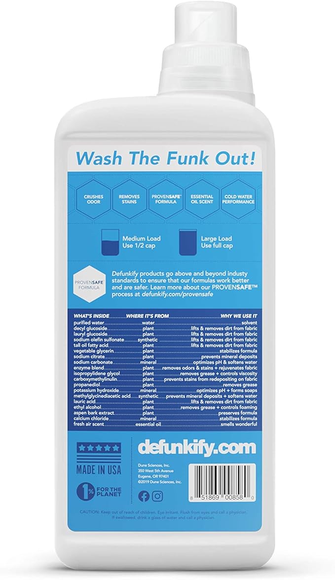 Laundry Detergent 62 Load/37.7 FlOz (2-Pack). 'Fresh Air' Liquid Laundry Detergent for Sensitive Skin. 'ProvenSafe' Laundry Soap Washing Detergent w/Odor & Stain Remover for Activewear & All Fabrics