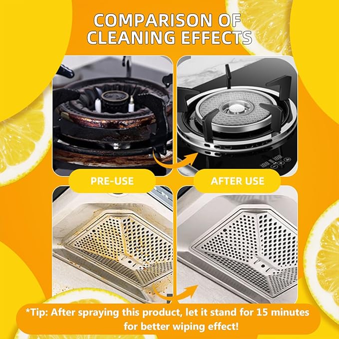 Liapu All Purpose Cleaner, Remove Stains Cleaning Spray, Lemon Breeze Scent Multipurpose Heavy Duty Degreaser, Kitchen Cleaning Supplies Removes Oil Stains On Microwave & Oven & Stove Top