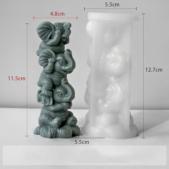 Elephant Molds Animal Resin Mold - Resin Casting Silicone Molds for Home Decor & Candle Making Wave Spiral Mold