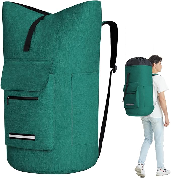 Laundry Backpack with Shoulder Straps，Laundry Bag Extra Large 115L，Laundry Backpack Heavy Duty with 4 Pockets, College Laundry Bags for Dorm Room， Sturdy Clothes Hamper Bags，Laundry Hamper Bag XXL